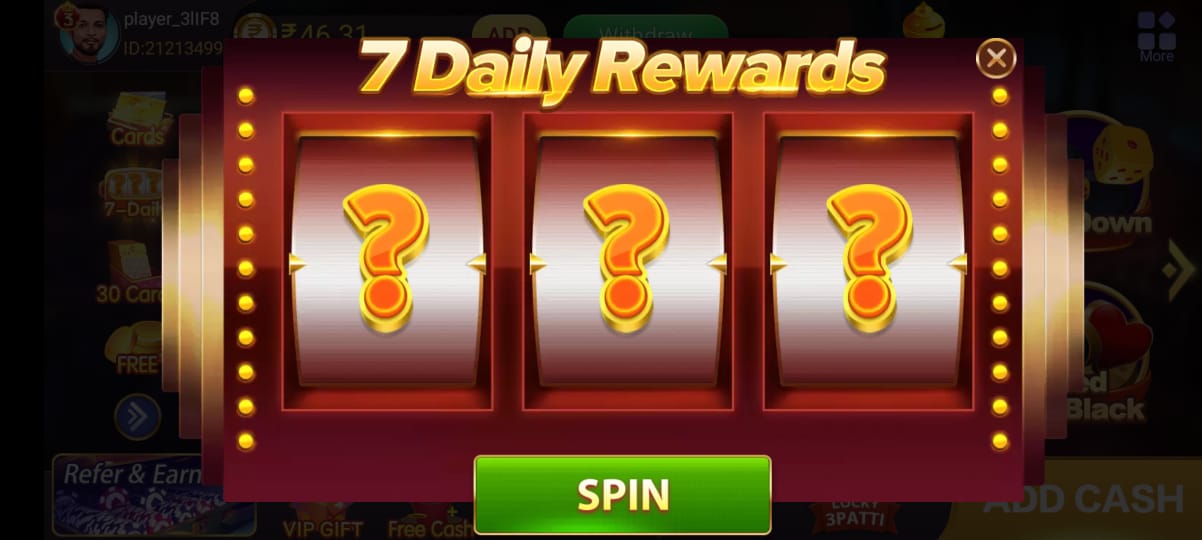 How To Get Free 7 Daily Reward in 3Patti Master